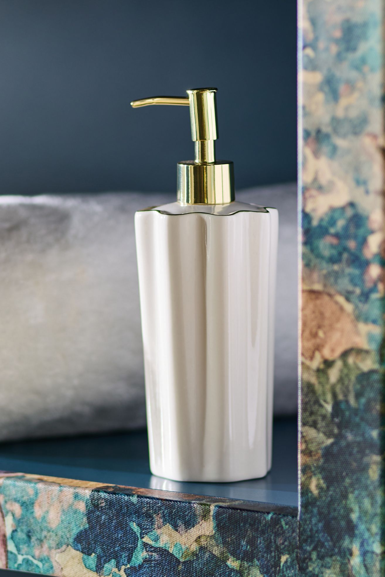 Le Marais Bath Dispenser - Cream + Green Trim, Standard, One Size