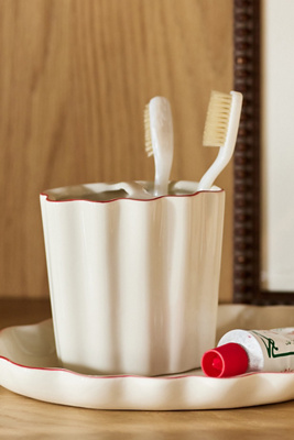 Kassatex Le Marais Toothbrush Holder In White