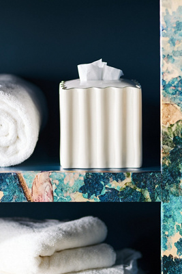 Kassatex Le Marais Tissue Box In White