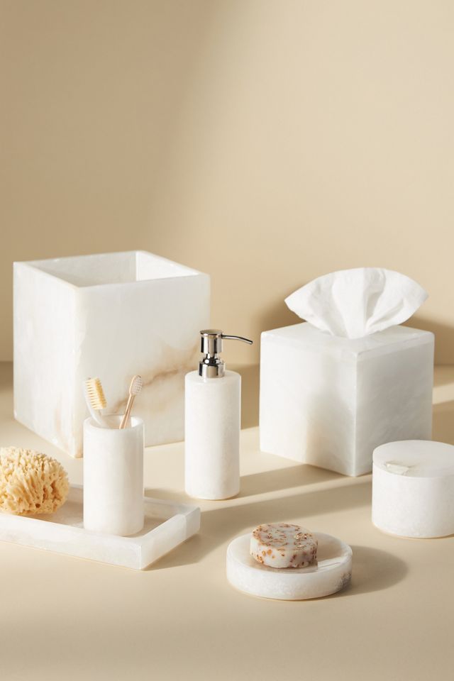Alabaster Bath Tissue Box Holder #2