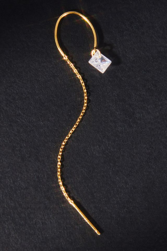 Delicate Threaded Diamond Crystal Earrings