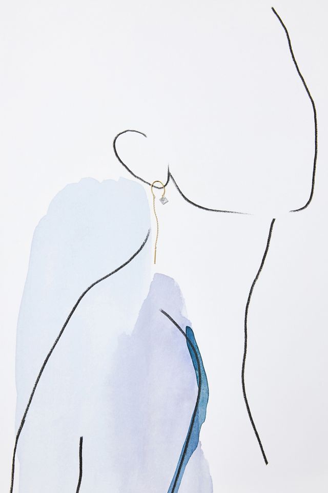 Delicate Threaded Diamond Crystal Earrings