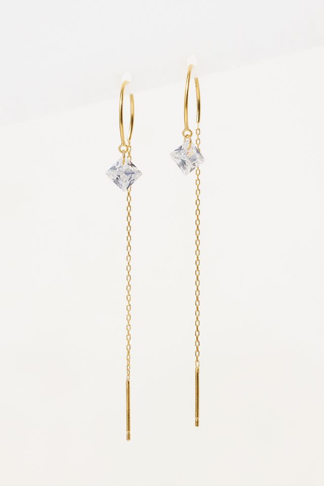 Delicate Threaded Diamond Crystal Earrings