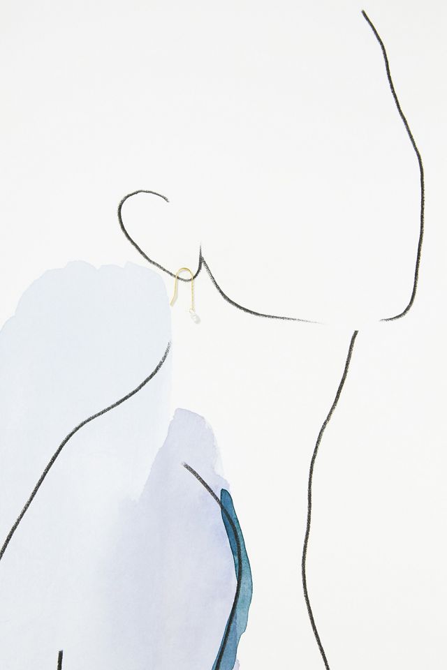 Delicate Threaded Oval Crystal Earrings #2