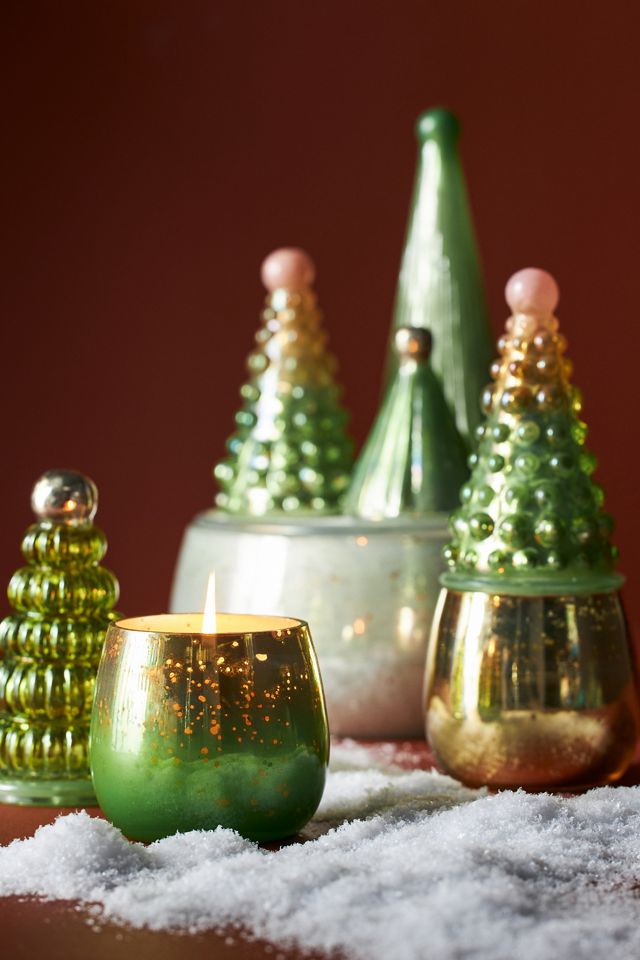Lonni Treetop Woody Mistletoe & Moss Glass Candle | AnthroHome