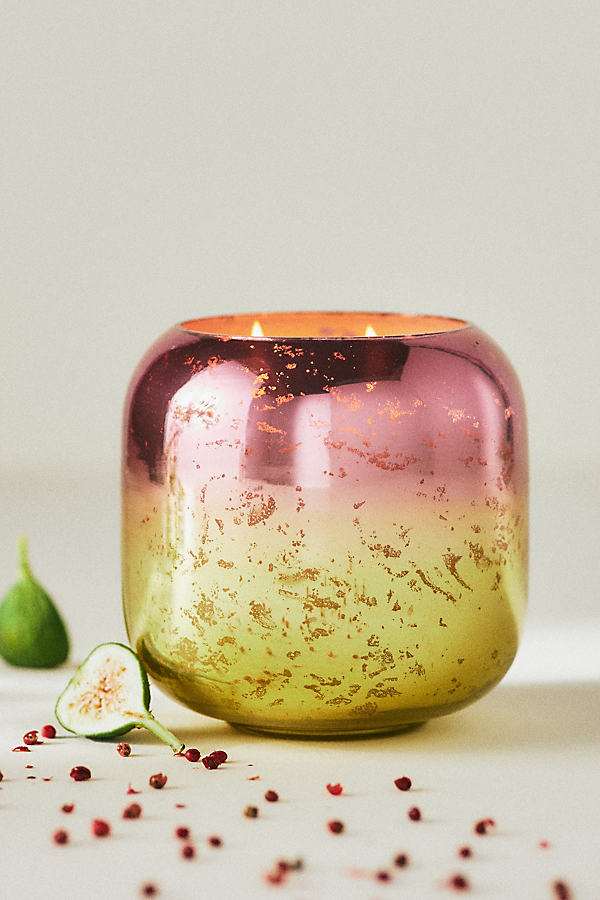 Metallic Ombre Fig & Pink Peppercorn Fresh Woody Glass Candle