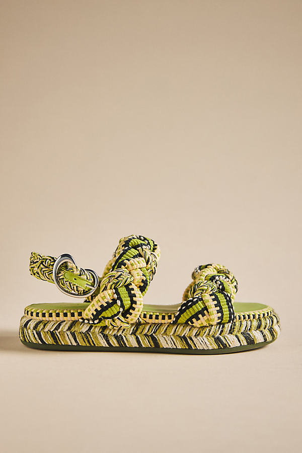 Amambaih Maria Flatform Sandals In Green