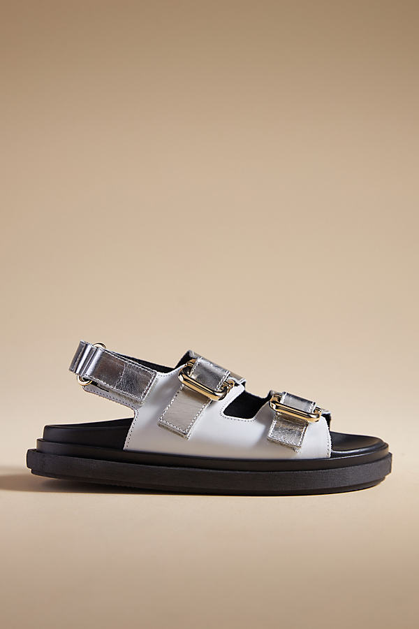 Alohas Harper Sandals In Shimmer Silver