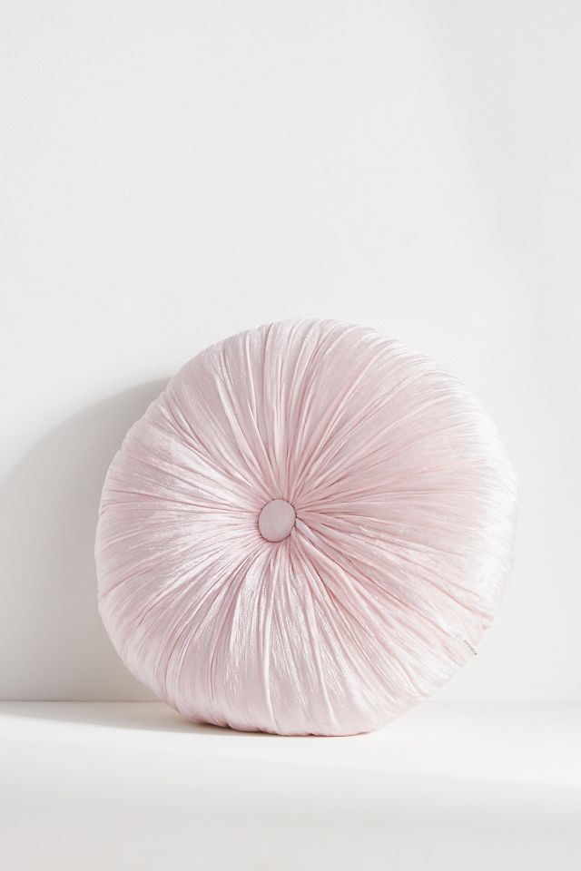 Pink velvet round pillow hot sale