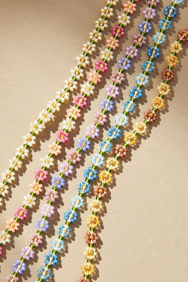 Flower on sale bead necklace