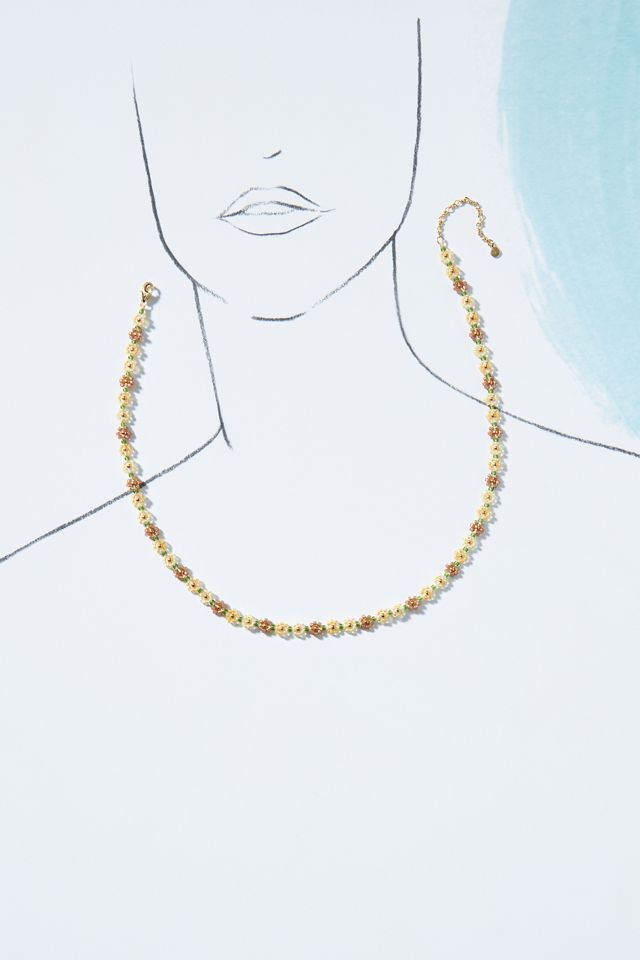 Beaded Flower Necklace #3