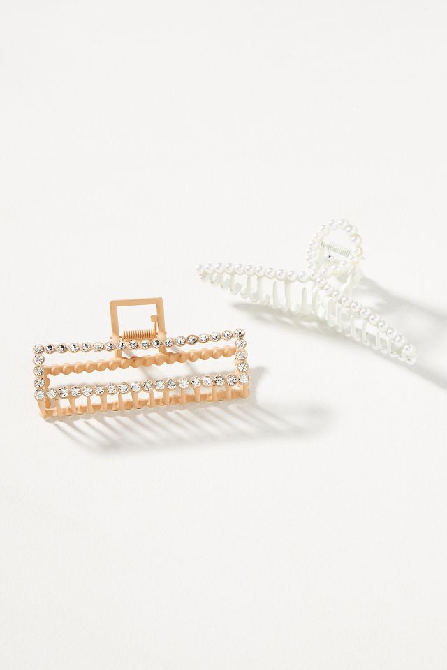 Embellished Hair Claw Clips, Set of 2 | Anthropologie