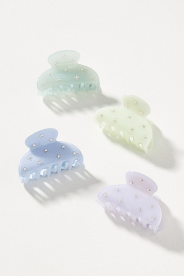 By Anthropologie Crystal Embellished Hair Claw Clips, Set Of  display picture 2