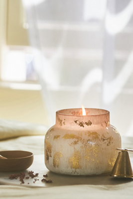 Capri Blue Volcano Gold Selenite Glass Jar Candle