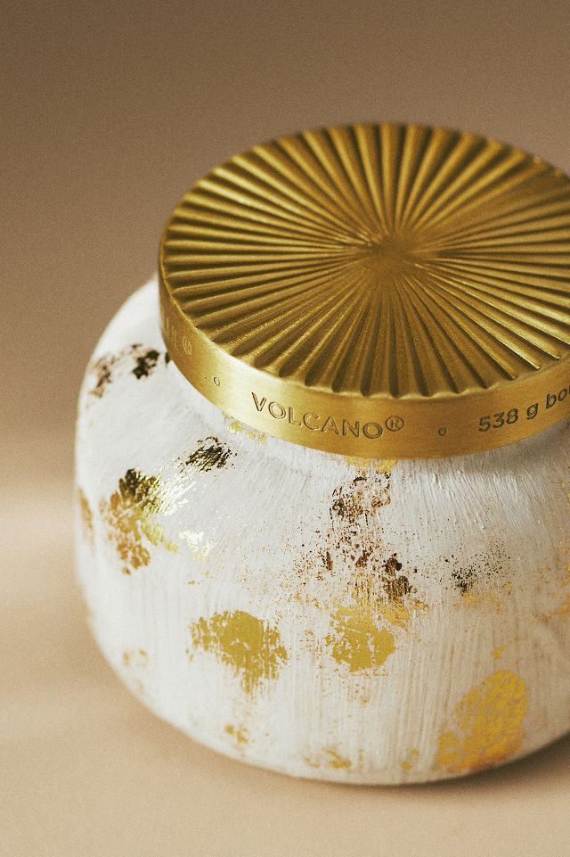 Capri Blue Volcano Gold Selenite Glass Jar Candle #5