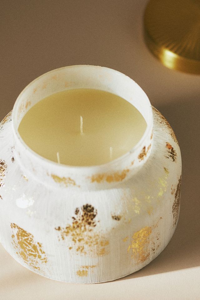 Capri Blue Volcano Gold Selenite Glass Jar Candle #7