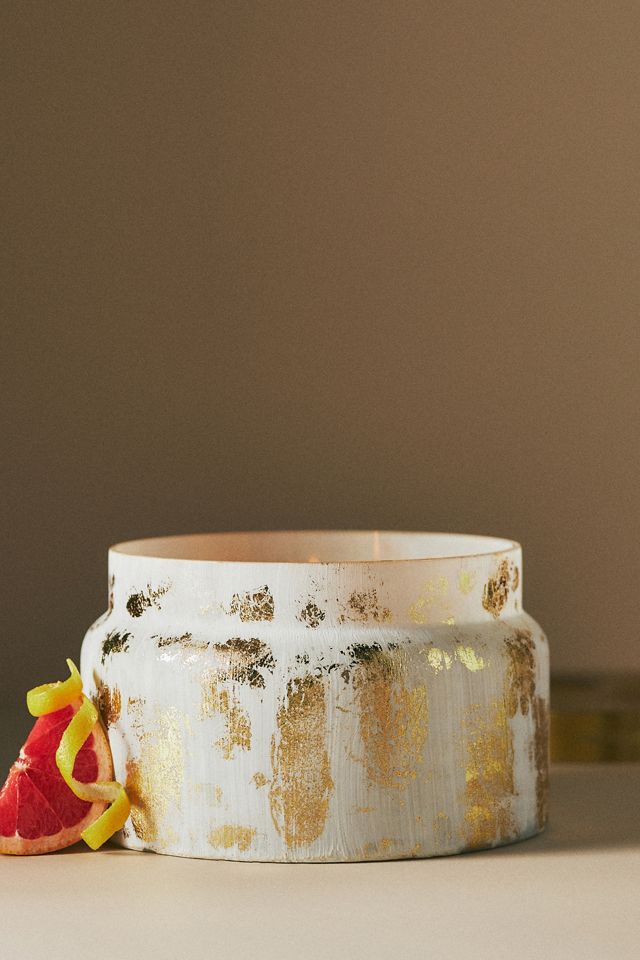 Capri Blue Volcano Gold Selenite Glass Jar Candle #8