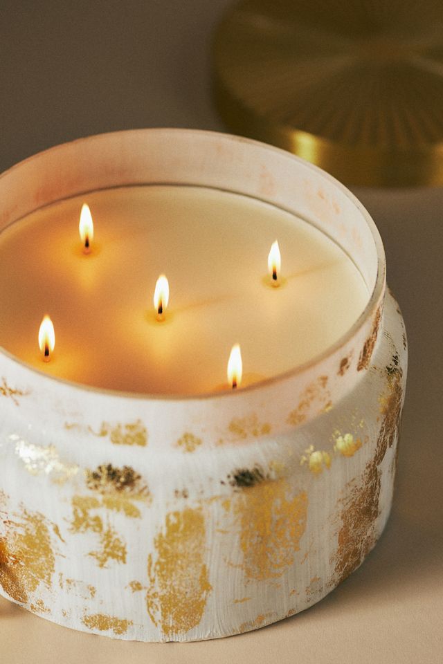 Capri Blue Volcano Gold Selenite Glass Jar Candle #9