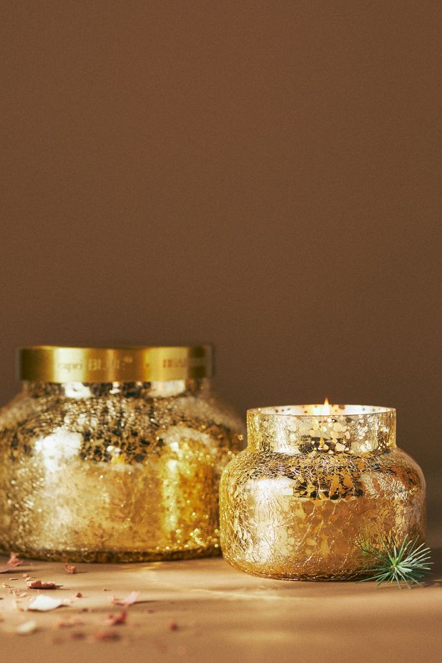 Capri Blue Hearthside Gold Crackle Glass Jar Candle #4