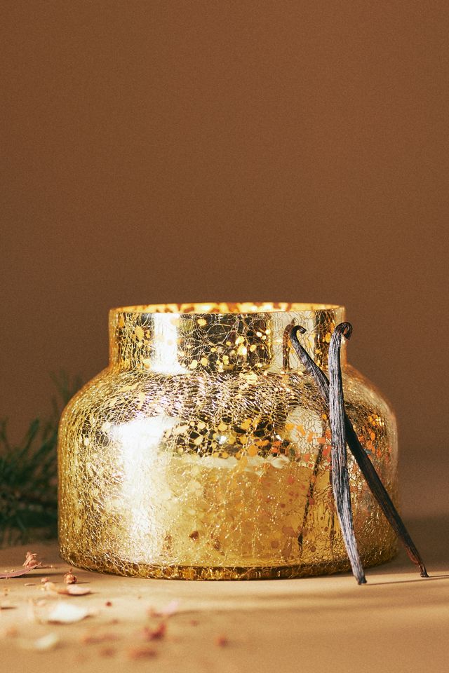 Capri Blue Hearthside Gold Crackle Glass Jar Candle #2