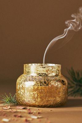 Capri Blue Hearthside Gold Crackle Glass Jar Candle