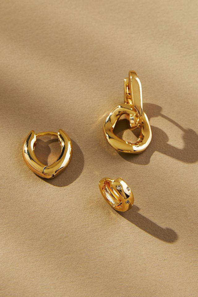 Mod Huggie Earrings, Set of 3 #1