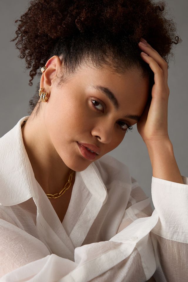 Chunky Huggie Earrings, Set of 3