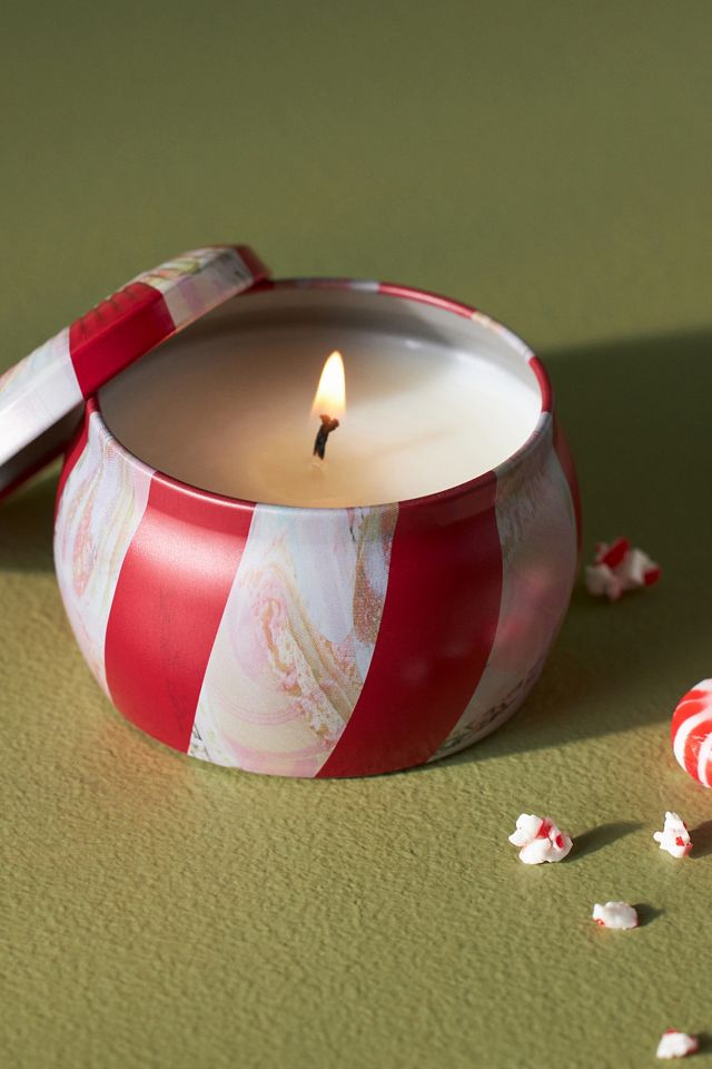 Voluspa Crushed Candy Cane Tin Candle #1