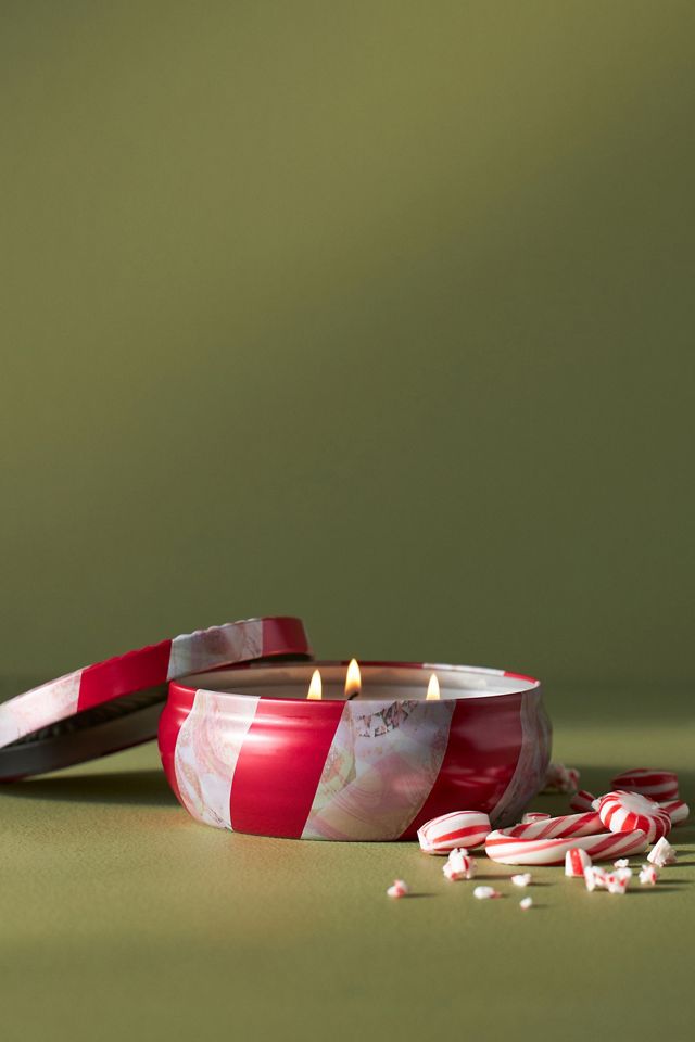 Voluspa Crushed Candy Cane Tin Candle #2