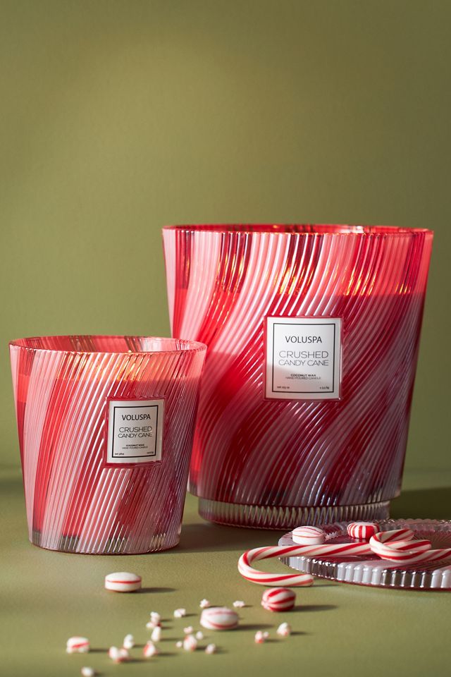 Voluspa Crushed Candy Cane Hearth Glass Candle #5