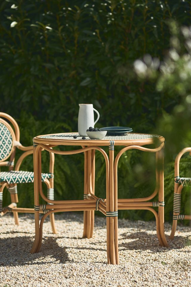 Coastal Rattan Indoor Outdoor Bistro Chairs Set of 2 AnthroLiving
