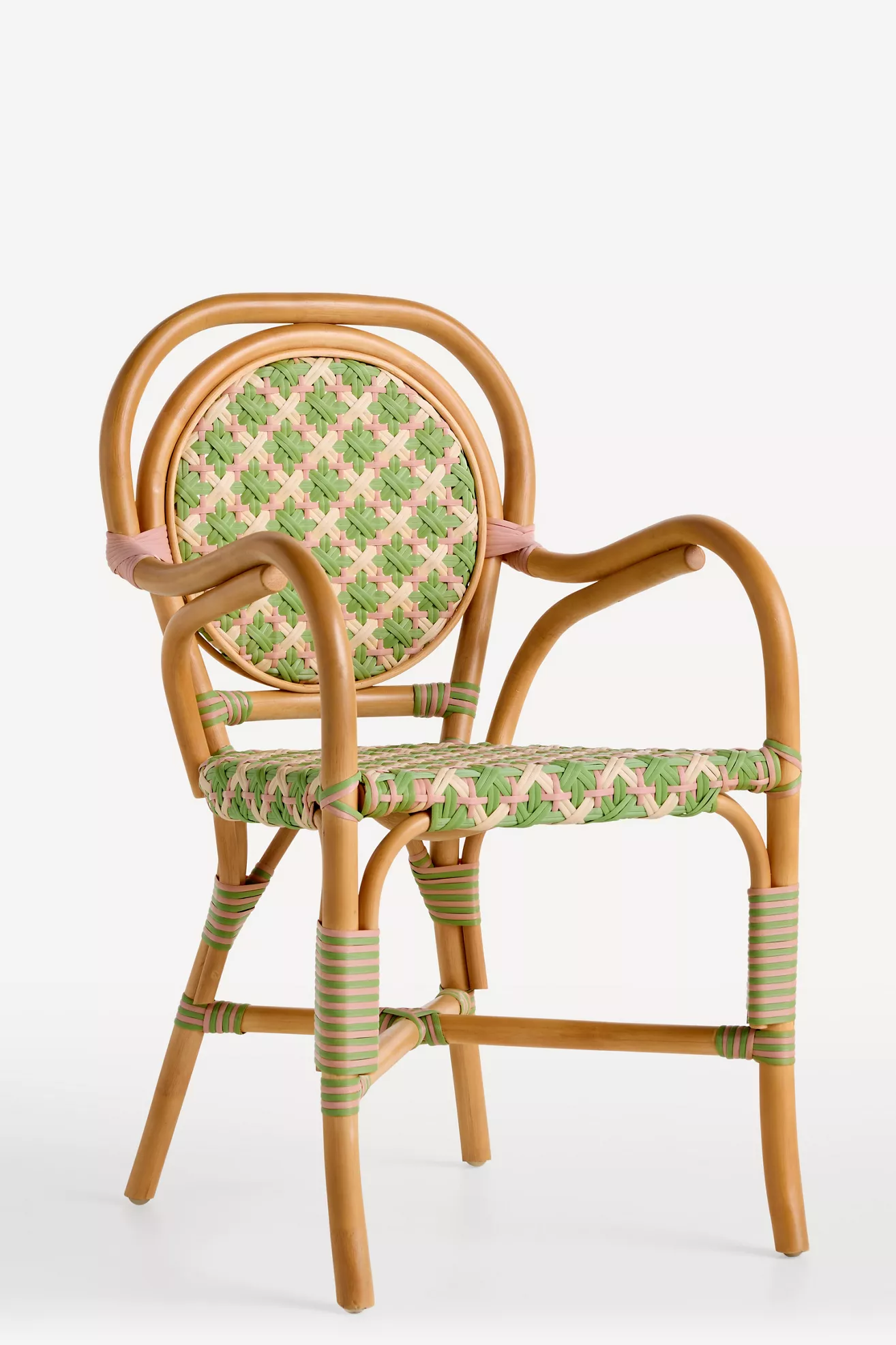 Coastal Rattan Indoor/Outdoor Bistro Chairs, Set of 2