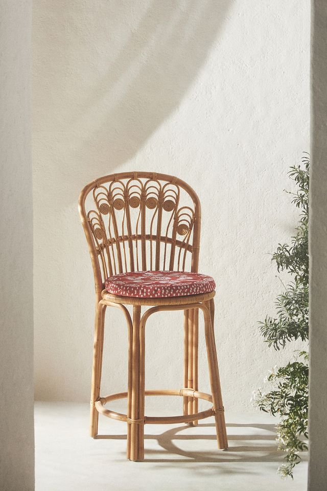 Peacock Rattan Counter Stools Set of 2 AnthroLiving