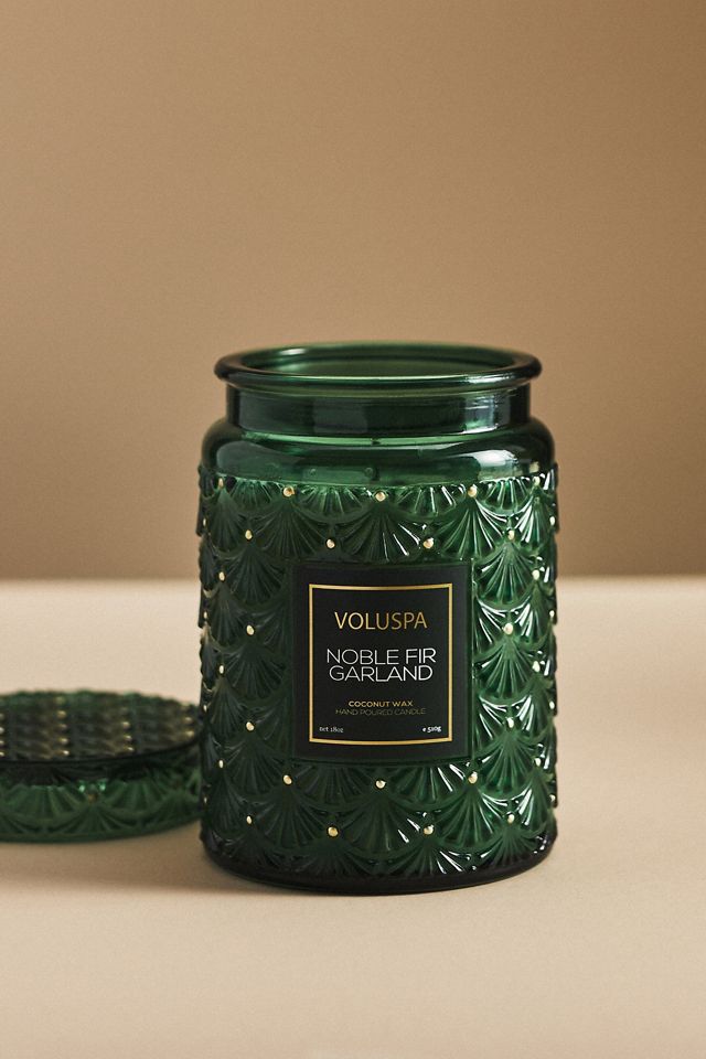 ⑪❣️蘭❣️★Ｎｏ2061 琉球ガラスフリット✨カーキ色★15ｇ Voluspa Noble Fir Garland Glass Jar Candle | AnthroHome