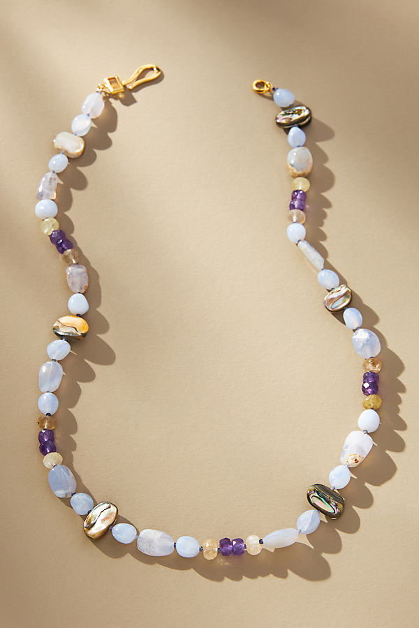 Chan Luu Women's 18k Gold-plate, Turquoise & Abalone Necklace In Blue Lace Agate