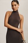 Shona Joy High-Neck Stratus Lace Slim Maxi Dress