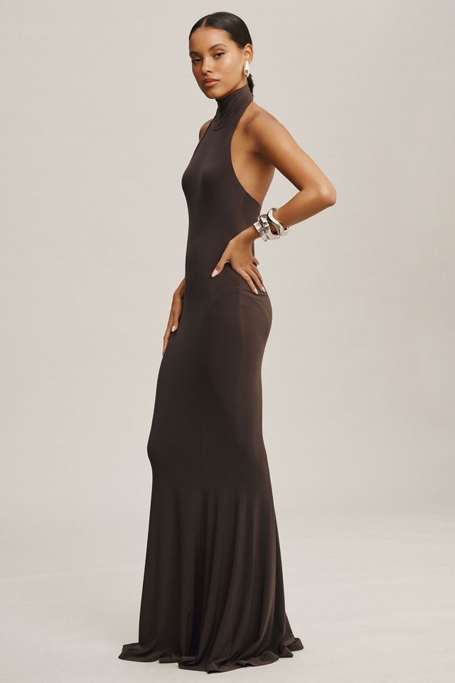 Norma Kamali Halter Turtleneck Fishtail Gown #3
