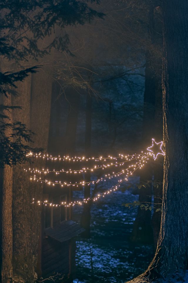 Star Topped Twinkling Cascade Garland #2