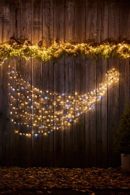 Star Topped Twinkling Cascade Garland