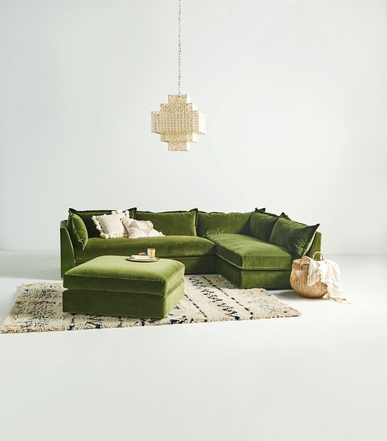 Small green sectional deals sofa