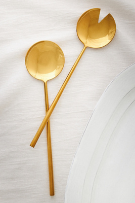 The Samson Stainless Steel 2-Piece Serving Set in Gold