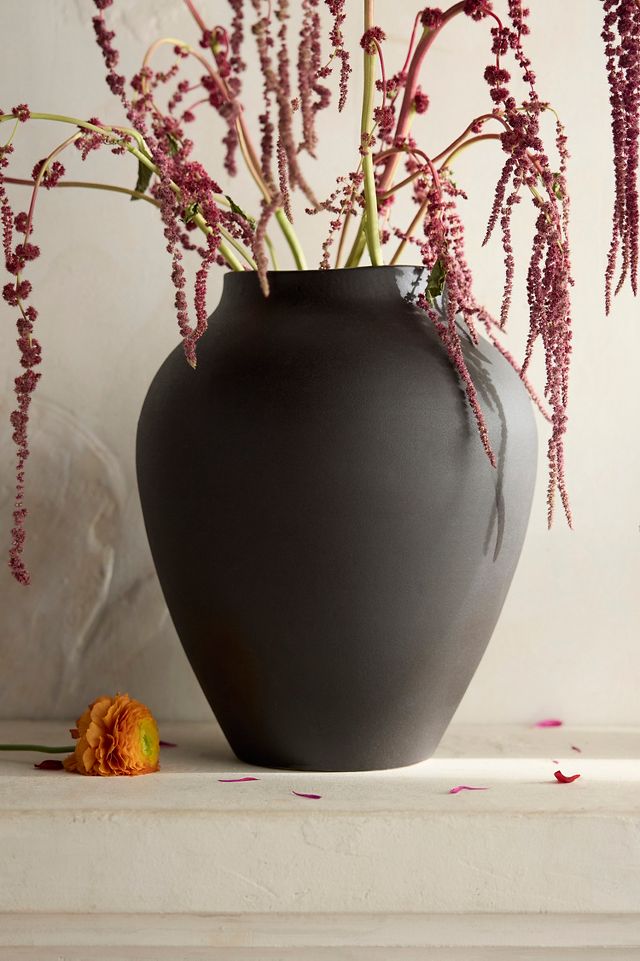 Black Charcoal Stoneware Vase