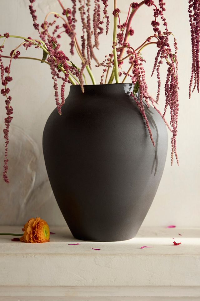 Organic Ceramic Vase, Tall Charcoal #1