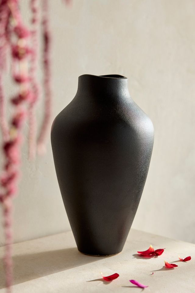 Organic Ceramic Vase, Tall Charcoal #2
