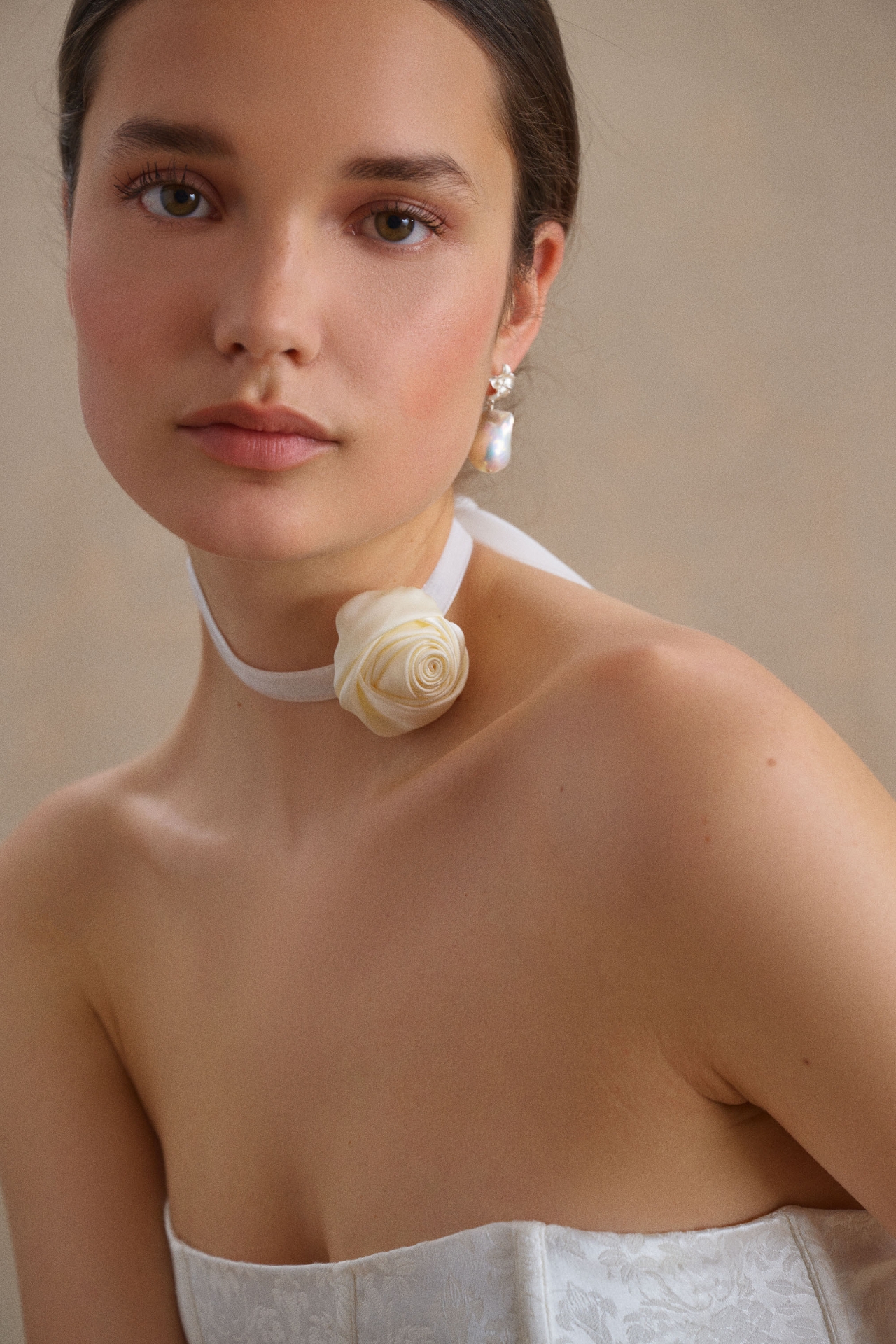 Lele Sadoughi Handmade Silk Rosette Ribbon Choker Necklace