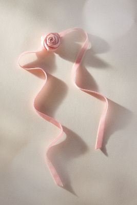 Lele Sadoughi Handmade Silk Rosette Ribbon Choker Necklace In Pink