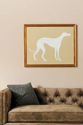 Artfully Walls White Dog Wall Art In Beige