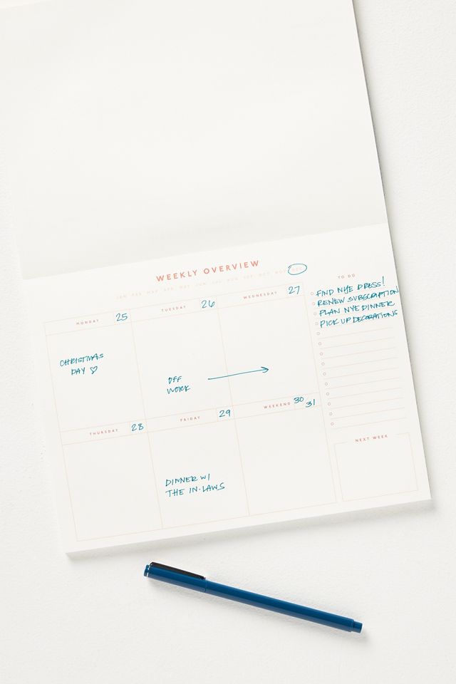Papier Weekly Planner Notepad | AnthroLiving