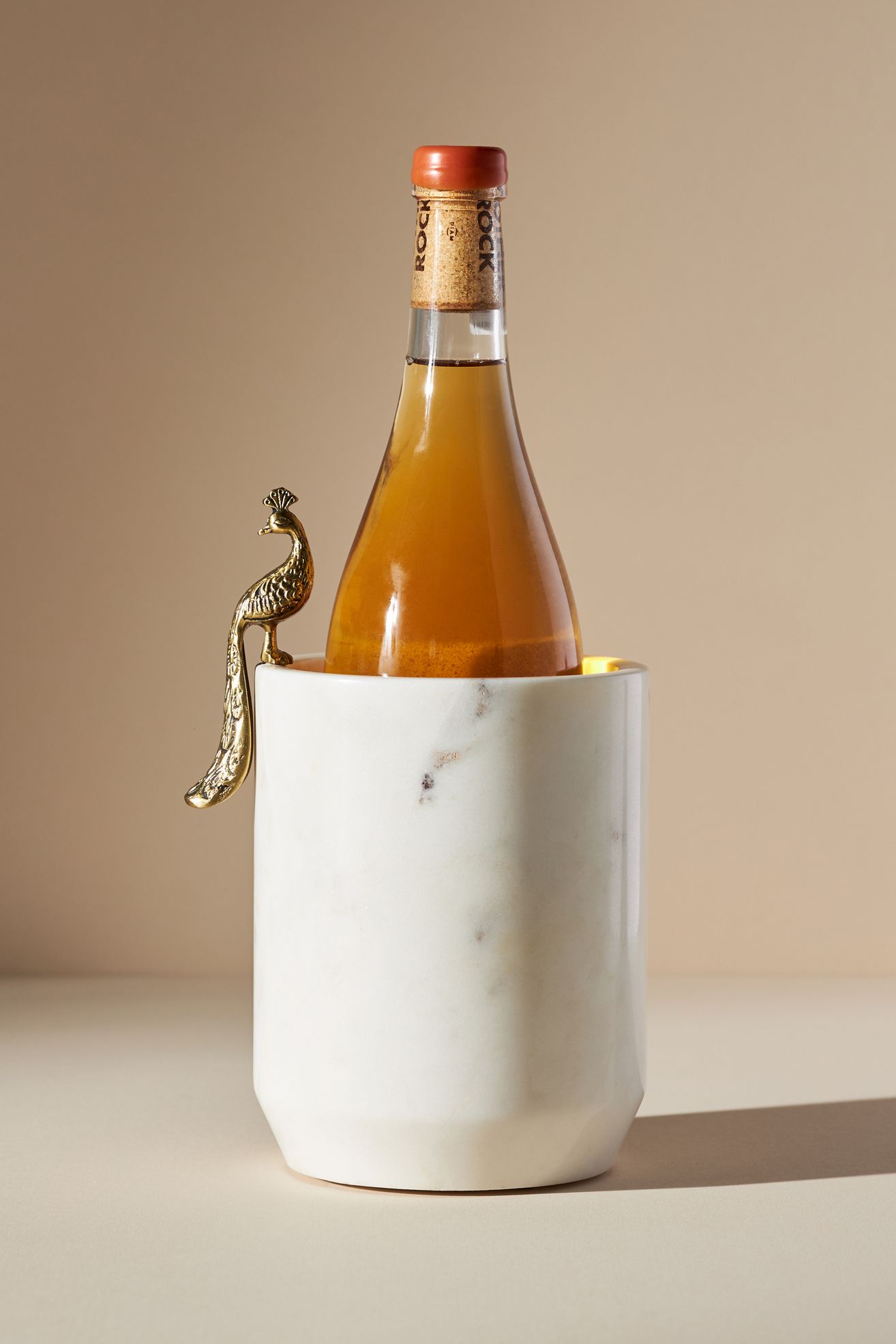 Pavo Marble Wine Cooler - Gold, Standard, One Size