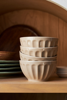 Anthropologie Amelie Latte Cereal Bowls, Set Of 4